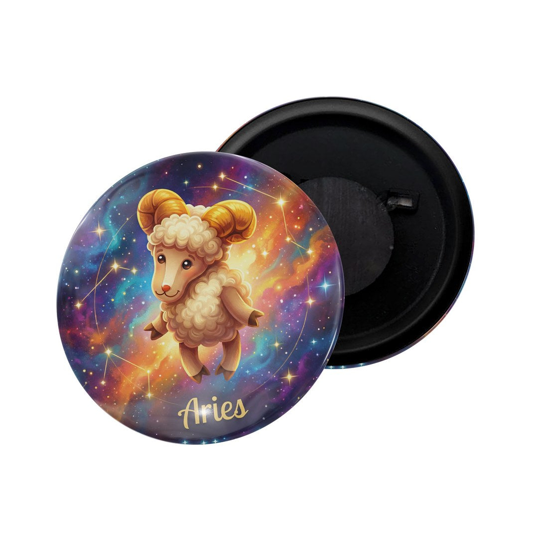dhcrafts Fridge Magnet White Color Cute Zodiac Sign Aries D2 Glossy Finish Design Pack of 1